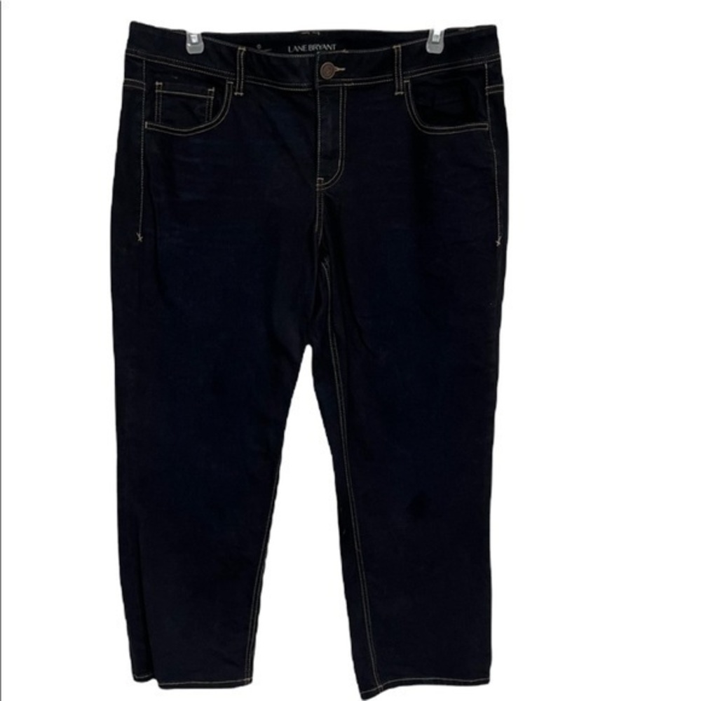 Lane Bryant Genius Fit Dark Wash Jeans  5 Pockets Straight Leg  Crop  Size 18